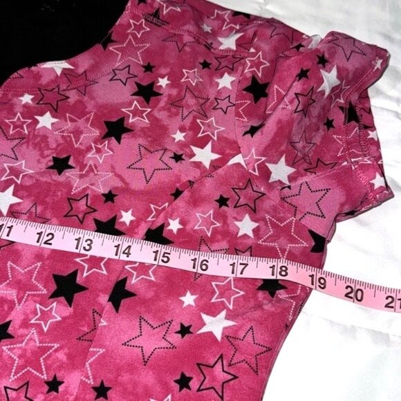 Cherokee Infinity Star Print Pink Scrub Top S - Picture 6 of 7